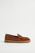Calzoria taba süet penny loafer krep taban