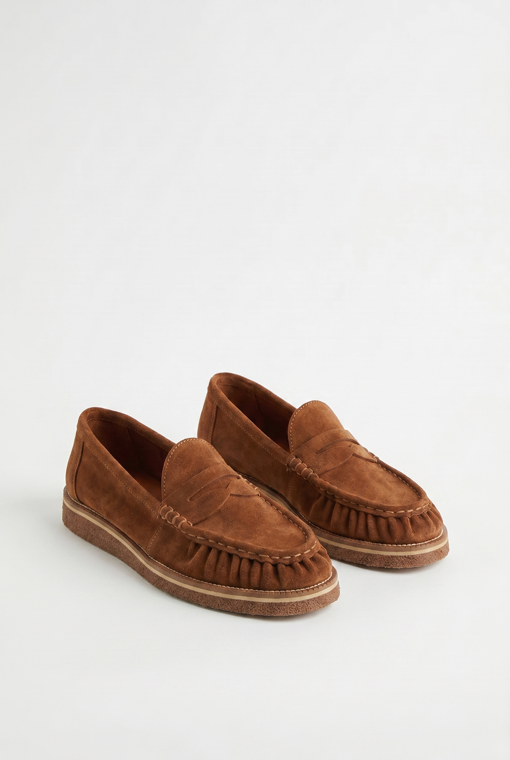 Calzoria taba süet penny loafer krep taban