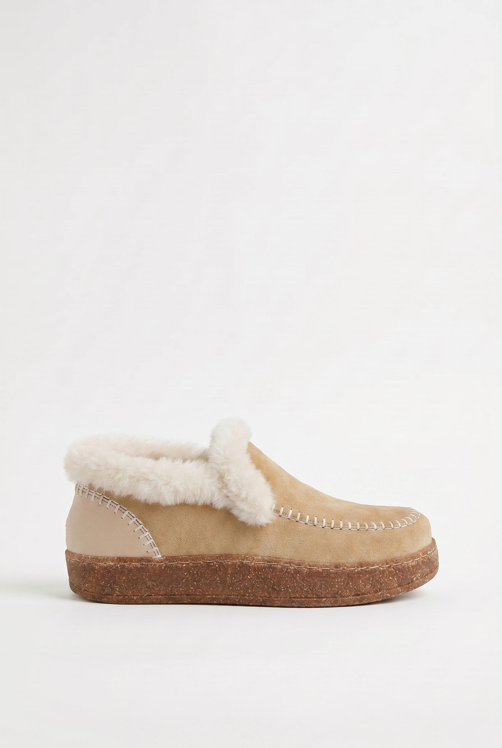 Calzoria kum süet kürk astarlı slip-on krep taban kış