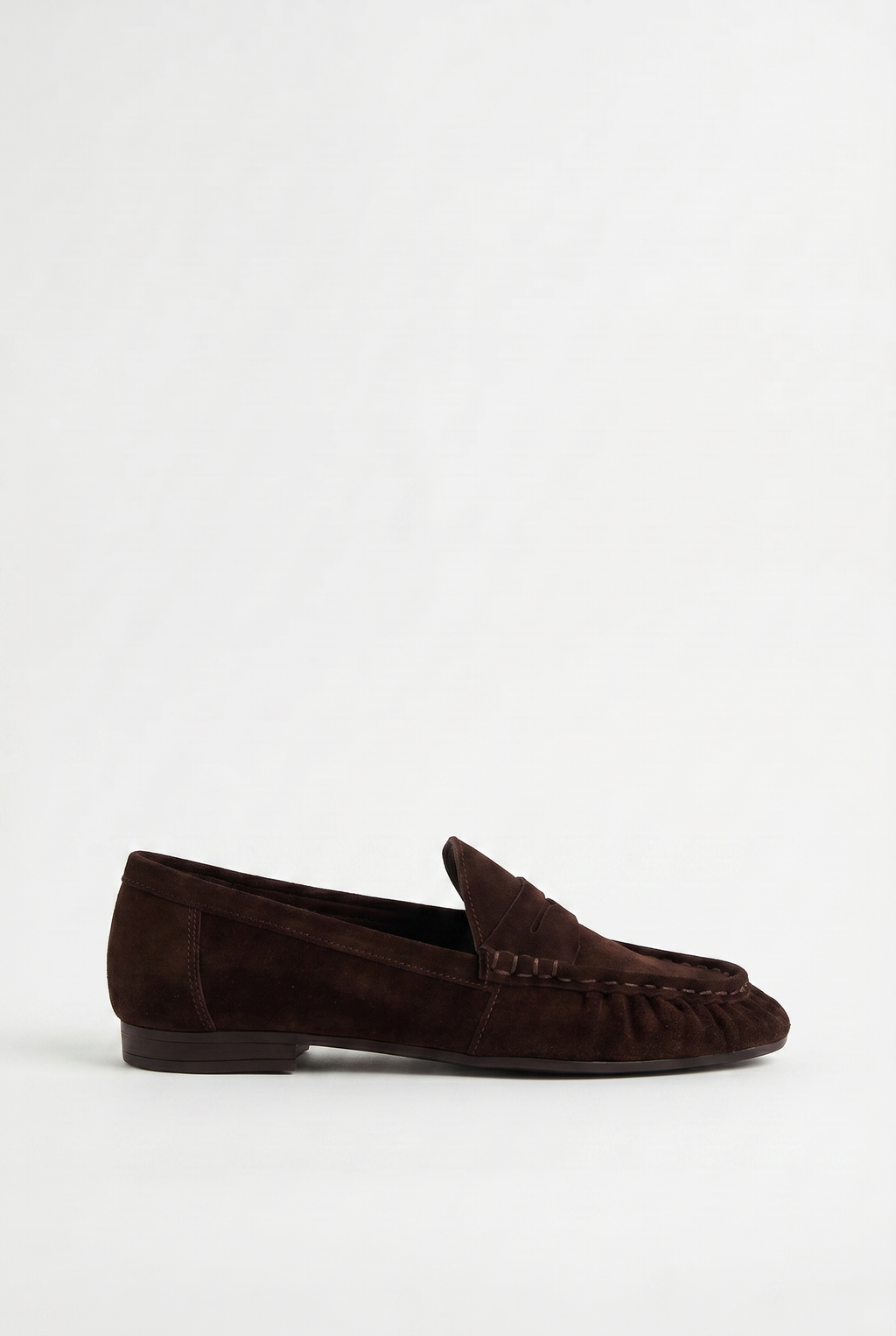 Calzoria koyu kahve süet penny loafer ince taban