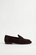 Calzoria koyu kahve süet penny loafer ince taban