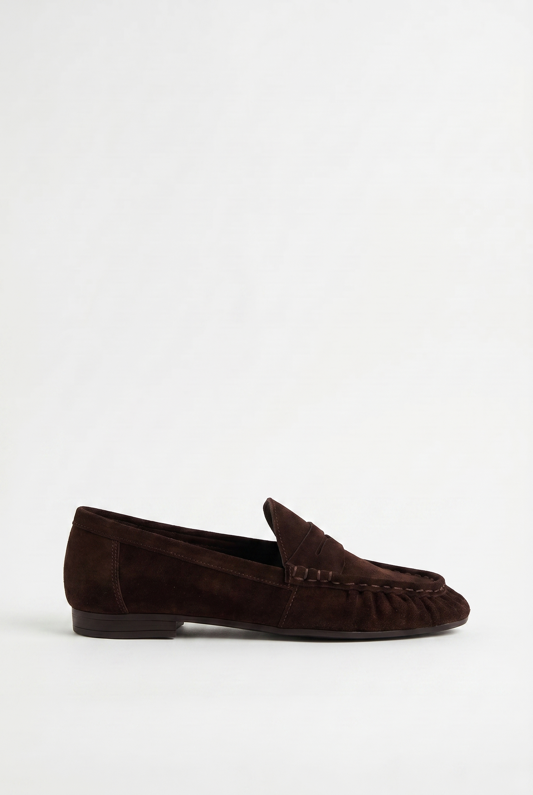 Calzoria koyu kahve süet penny loafer ince taban