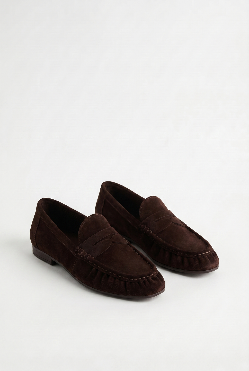 Calzoria koyu kahve süet penny loafer ince taban