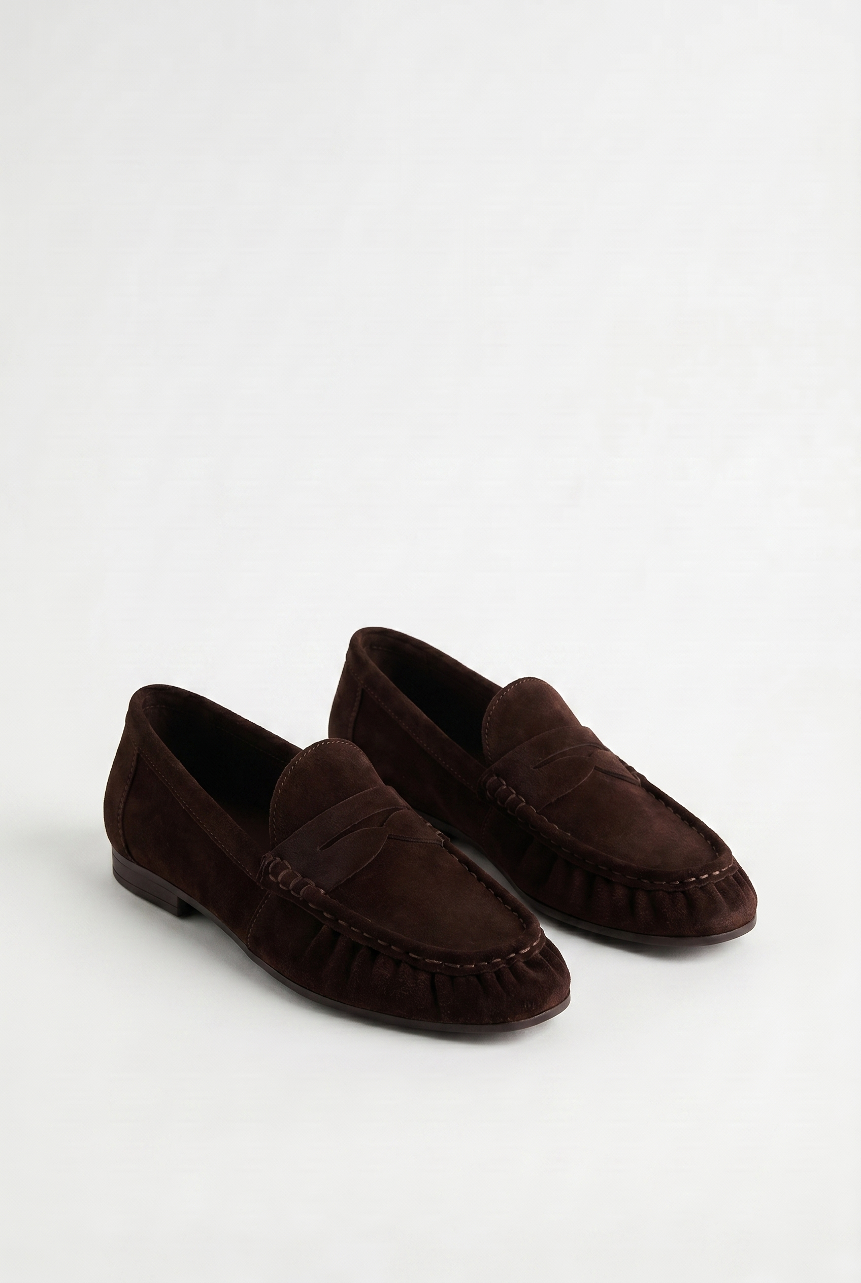 Calzoria koyu kahve süet penny loafer ince taban