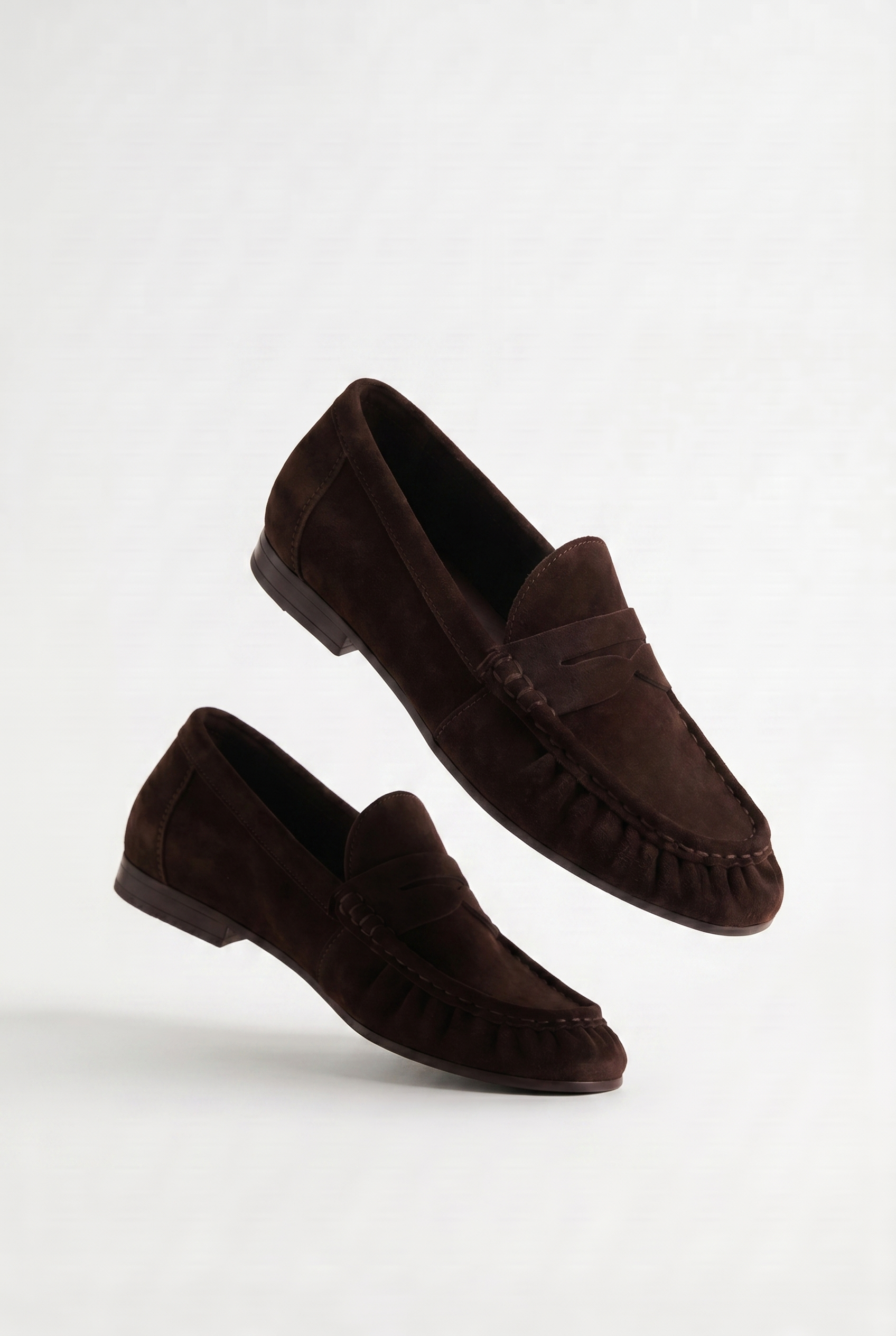 Calzoria koyu kahve süet penny loafer ince taban