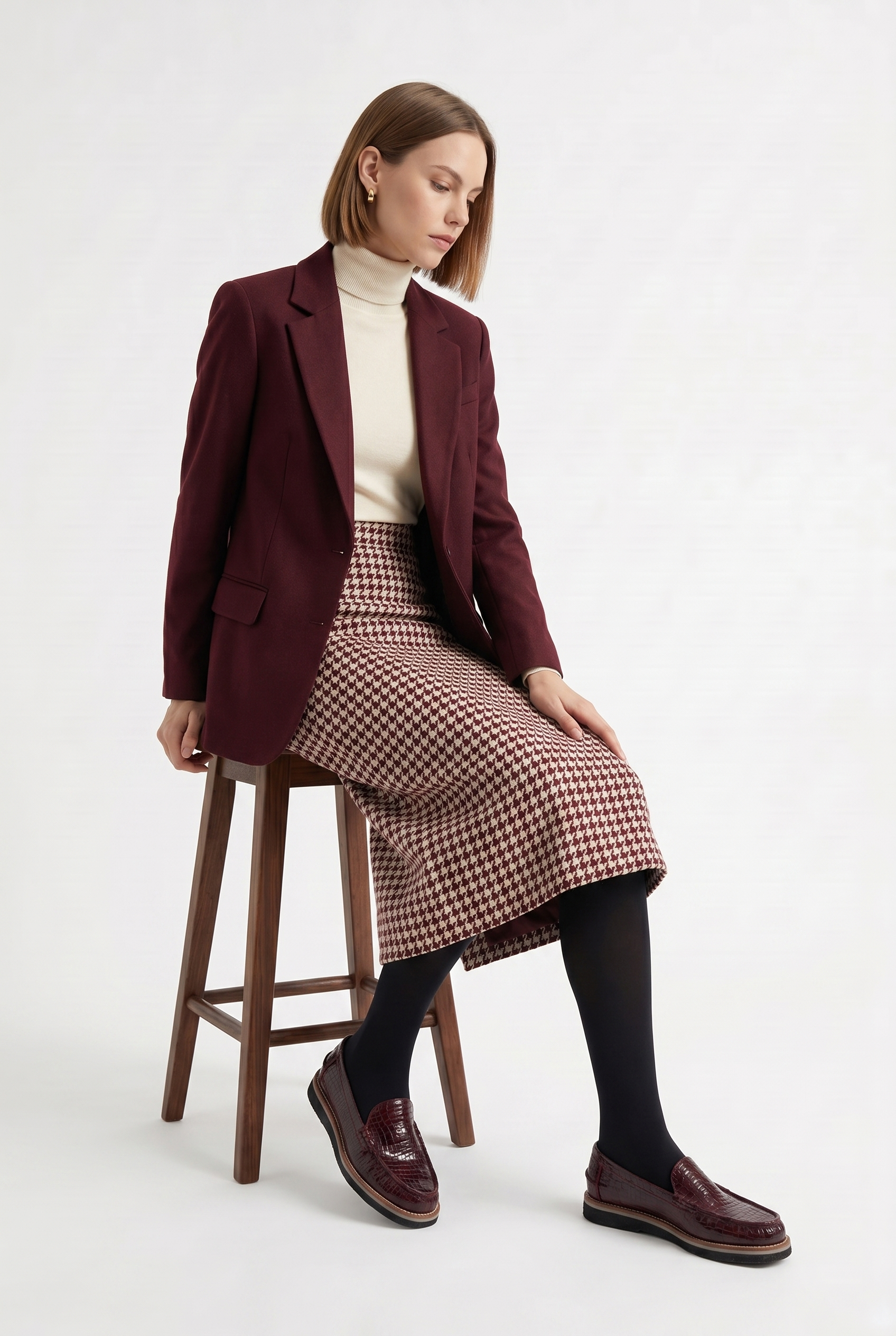 Calzoria bordo kroko kabartma rugan loafer krep taban