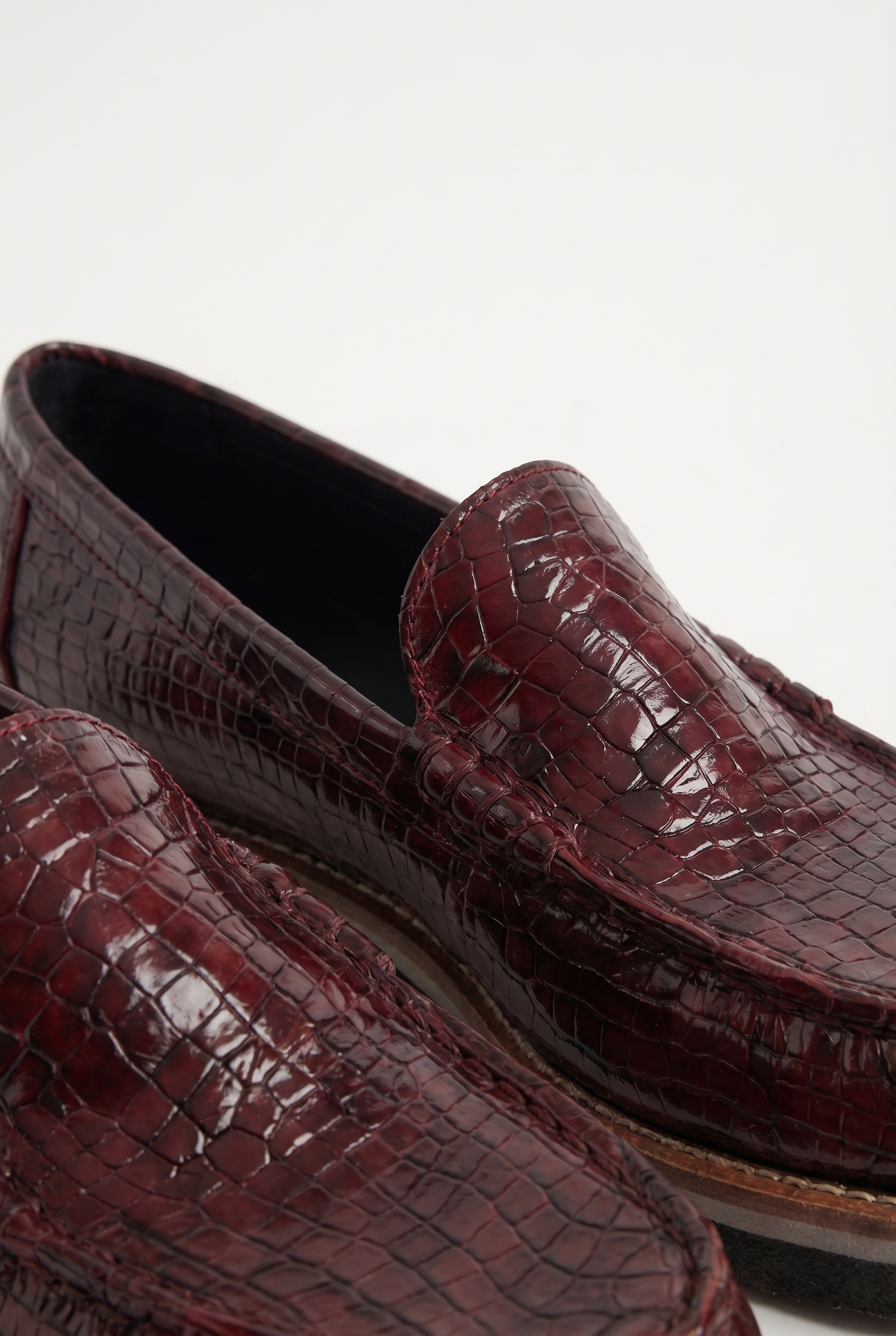Calzoria bordo kroko kabartma rugan loafer krep taban